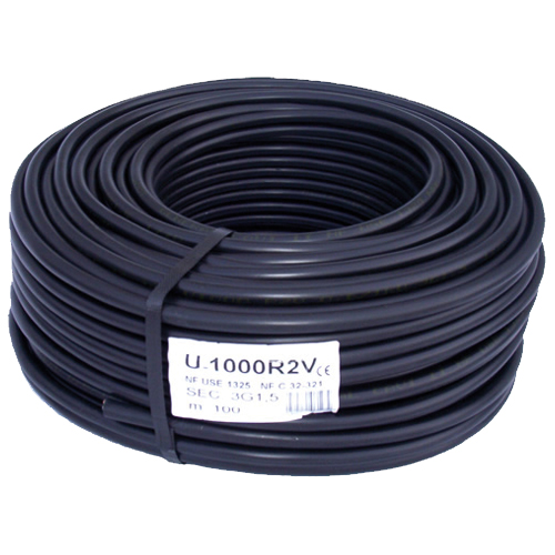 Câble électrique d'alimentation U1000 R2V 5G6 - 50m